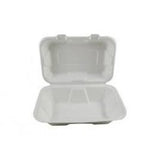 Hinged Lid container Small 8" X 8" X 2.6" - Sugar cane