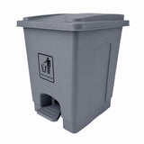 Garbage Grey Can 15L with Lid & Foot Pedal
