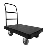 Cart - Black Platform 3' x 2' Surface - Sturdy Metal Handle - Wheels with Brakes