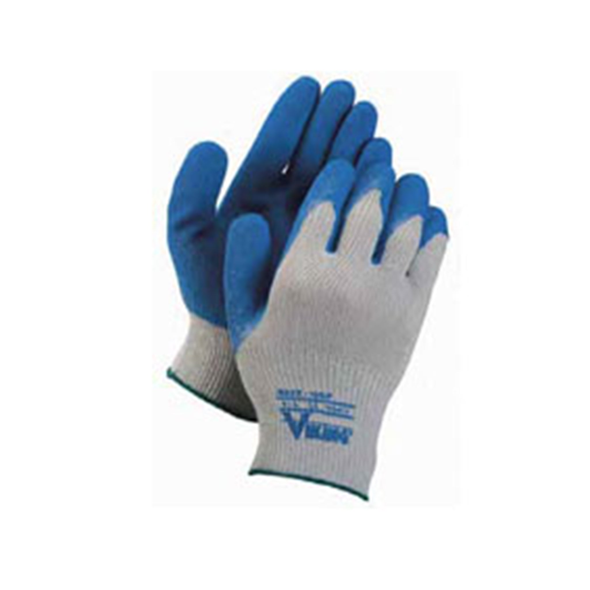 Glove Poly Cotton w/ PVC Rubberpalm Blue/Grey M