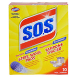 SOS  Pads Steel Wool Soap Pkg/10
